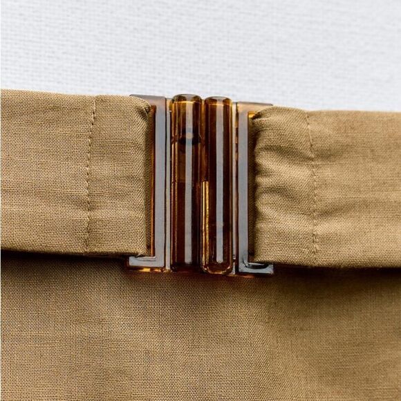 Zara Linen Blend Skort Belted New - Picture 4 of 8